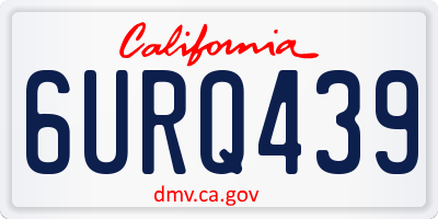 CA license plate 6URQ439