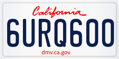 CA license plate 6URQ600