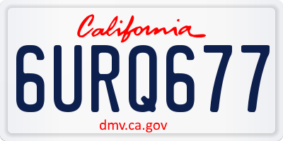 CA license plate 6URQ677
