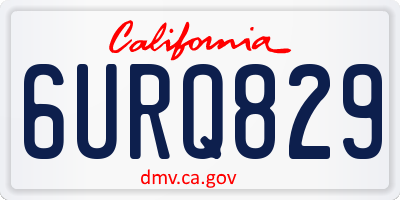 CA license plate 6URQ829