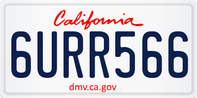 CA license plate 6URR566