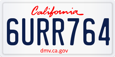 CA license plate 6URR764