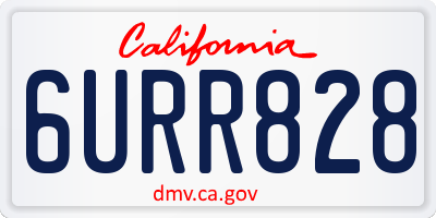 CA license plate 6URR828