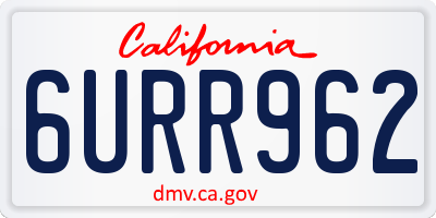 CA license plate 6URR962