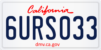 CA license plate 6URS033