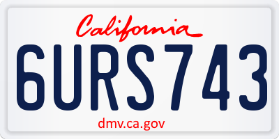 CA license plate 6URS743