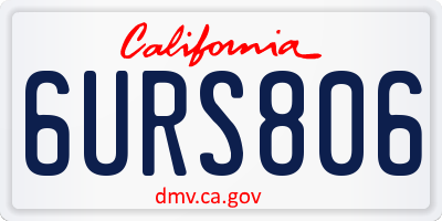 CA license plate 6URS806
