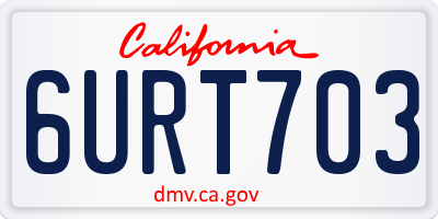 CA license plate 6URT703
