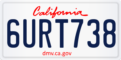 CA license plate 6URT738