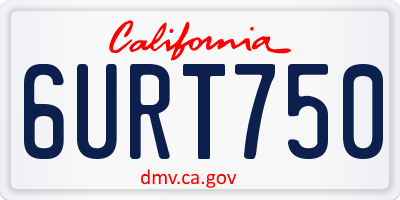 CA license plate 6URT750