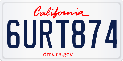 CA license plate 6URT874