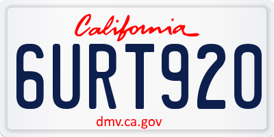 CA license plate 6URT920