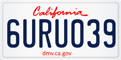 CA license plate 6URU039