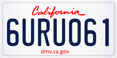 CA license plate 6URU061
