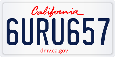 CA license plate 6URU657