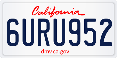 CA license plate 6URU952