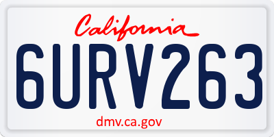 CA license plate 6URV263