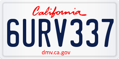 CA license plate 6URV337