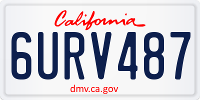 CA license plate 6URV487