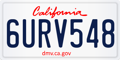 CA license plate 6URV548