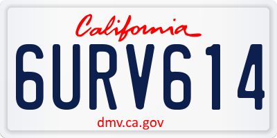 CA license plate 6URV614