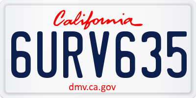 CA license plate 6URV635