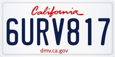 CA license plate 6URV817