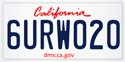 CA license plate 6URW020