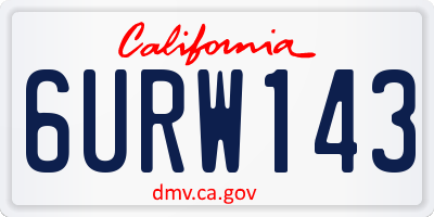 CA license plate 6URW143