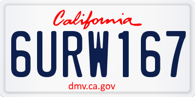 CA license plate 6URW167