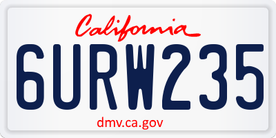 CA license plate 6URW235