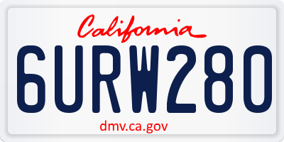 CA license plate 6URW280