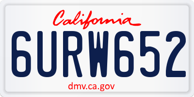 CA license plate 6URW652