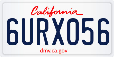 CA license plate 6URX056