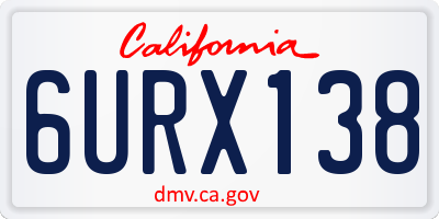 CA license plate 6URX138