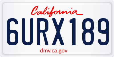 CA license plate 6URX189