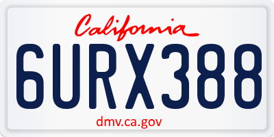 CA license plate 6URX388