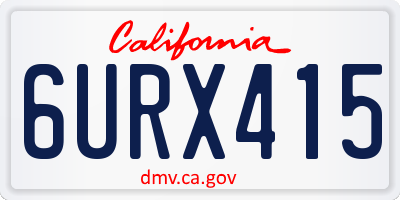 CA license plate 6URX415
