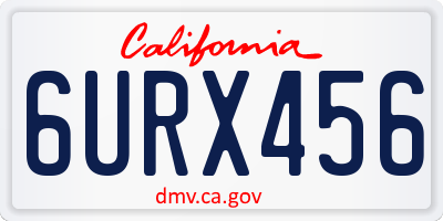 CA license plate 6URX456