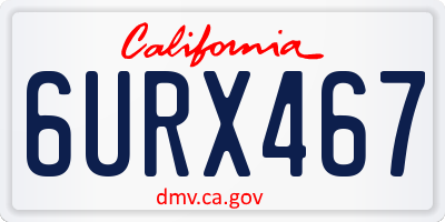 CA license plate 6URX467