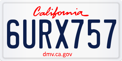 CA license plate 6URX757