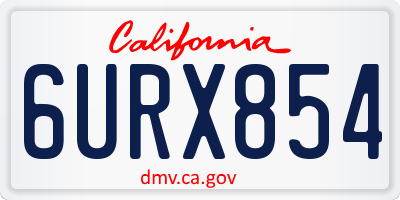CA license plate 6URX854