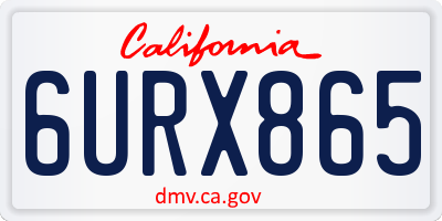 CA license plate 6URX865