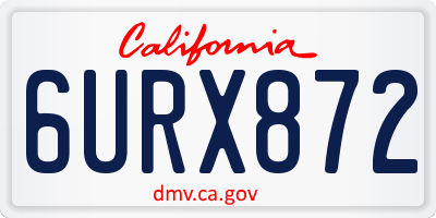 CA license plate 6URX872