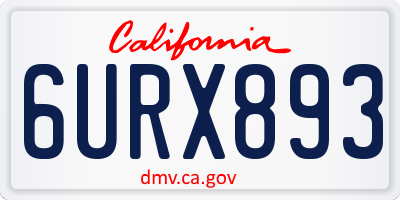 CA license plate 6URX893