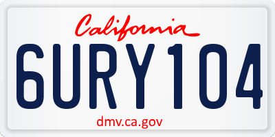 CA license plate 6URY104