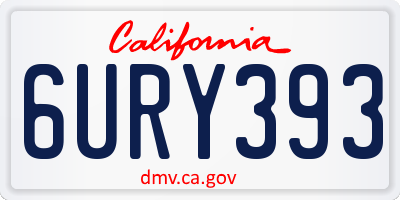 CA license plate 6URY393