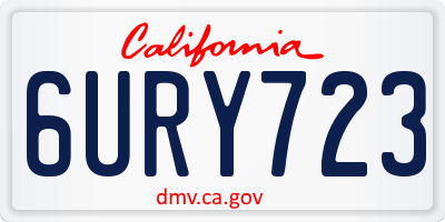 CA license plate 6URY723