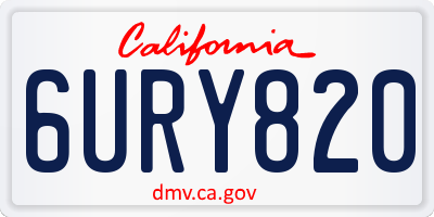 CA license plate 6URY820
