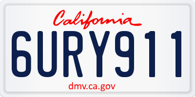 CA license plate 6URY911